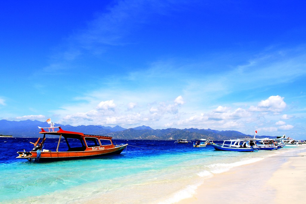 A tropical island beach in Indonesia